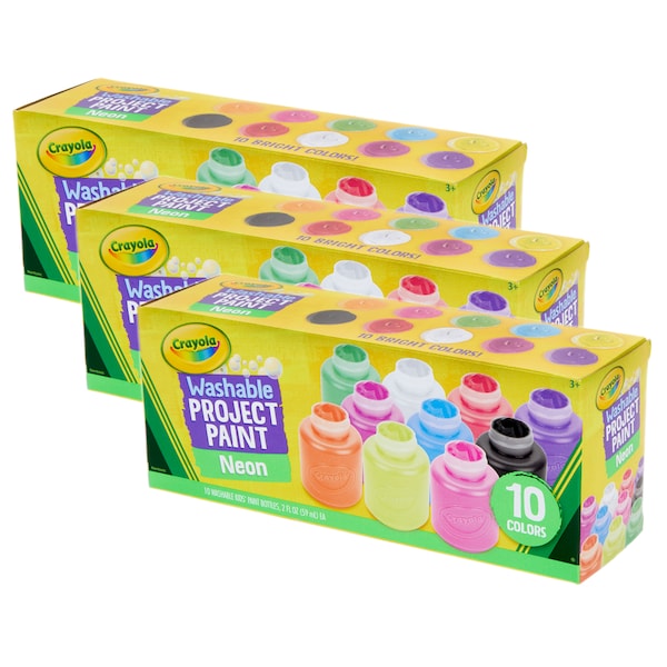 Neon Paint Set, 2oz., 10 Count, PK3